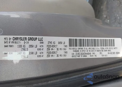 2014 Chrysler Town & Country Touring from USA, damaged, VIN 2C4RC1BG4ER440640